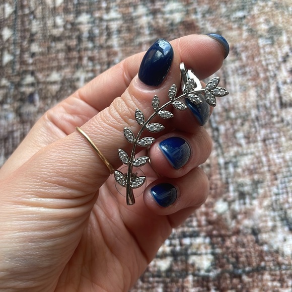 Set of silver and gold earring / ear cuff - Picture 2 of 4